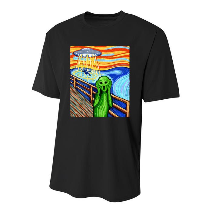 Alien Funny Alien Alien Lover UFO Youth Performance Sprint T-Shirt