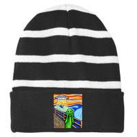 Alien Funny Alien Alien Lover UFO Striped Beanie with Solid Band