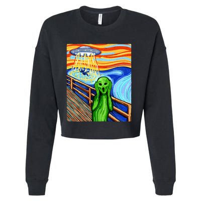 Alien Funny Alien Alien Lover UFO Cropped Pullover Crew