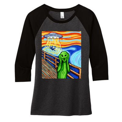 Alien Funny Alien Alien Lover UFO Women's Tri-Blend 3/4-Sleeve Raglan Shirt