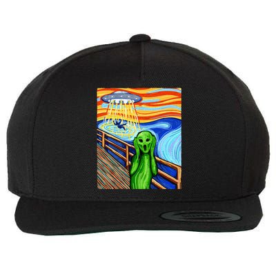 Alien Funny Alien Alien Lover UFO Wool Snapback Cap