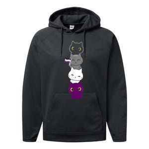 Asexuality Flag Animal Cat Ace Pride Demisexual Gift Asexual Performance Fleece Hoodie