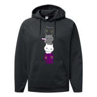 Asexuality Flag Animal Cat Ace Pride Demisexual Gift Asexual Performance Fleece Hoodie