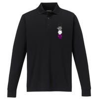 Asexuality Flag Animal Cat Ace Pride Demisexual Gift Asexual Performance Long Sleeve Polo