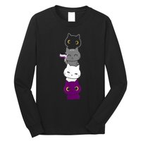 Asexuality Flag Animal Cat Ace Pride Demisexual Gift Asexual Long Sleeve Shirt