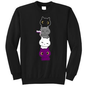 Asexuality Flag Animal Cat Ace Pride Demisexual Gift Asexual Sweatshirt