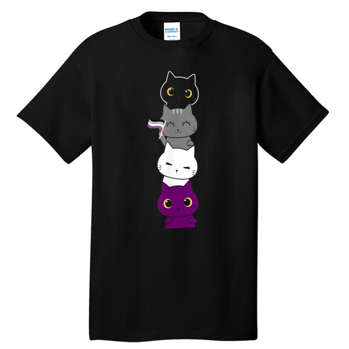 Asexuality Flag Animal Cat Ace Pride Demisexual Gift Asexual Tall T-Shirt