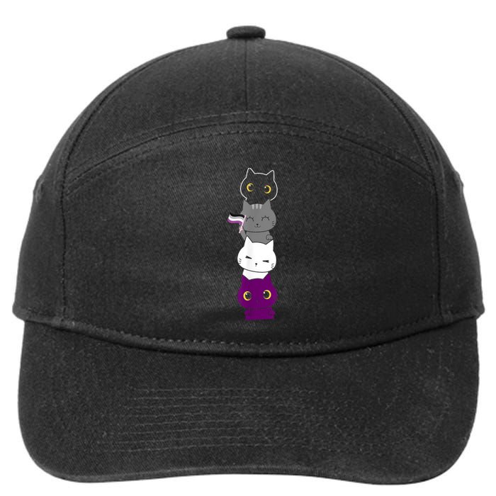 Asexuality Flag Animal Cat Ace Pride Demisexual Gift Asexual 7-Panel Snapback Hat