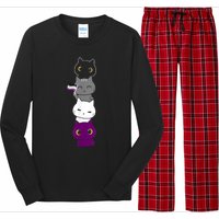 Asexuality Flag Animal Cat Ace Pride Demisexual Gift Asexual Long Sleeve Pajama Set