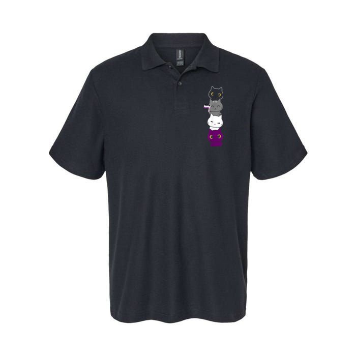 Asexuality Flag Animal Cat Ace Pride Demisexual Gift Asexual Softstyle Adult Sport Polo