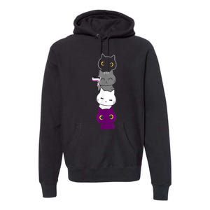 Asexuality Flag Animal Cat Ace Pride Demisexual Gift Asexual Premium Hoodie