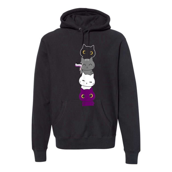 Asexuality Flag Animal Cat Ace Pride Demisexual Gift Asexual Premium Hoodie