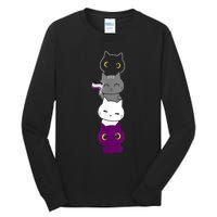 Asexuality Flag Animal Cat Ace Pride Demisexual Gift Asexual Tall Long Sleeve T-Shirt