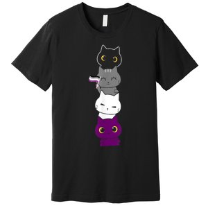 Asexuality Flag Animal Cat Ace Pride Demisexual Gift Asexual Premium T-Shirt