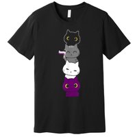 Asexuality Flag Animal Cat Ace Pride Demisexual Gift Asexual Premium T-Shirt