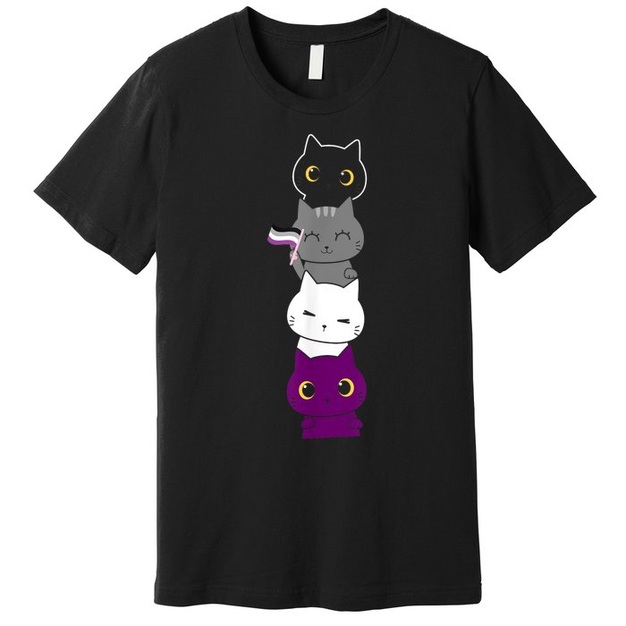 Asexuality Flag Animal Cat Ace Pride Demisexual Gift Asexual Premium T-Shirt