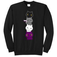 Asexuality Flag Animal Cat Ace Pride Demisexual Gift Asexual Tall Sweatshirt