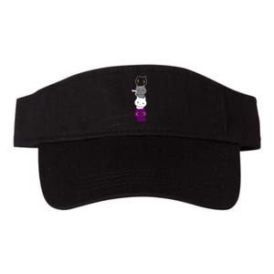 Asexuality Flag Animal Cat Ace Pride Demisexual Gift Asexual Valucap Bio-Washed Visor