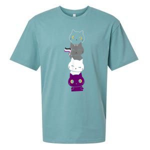 Asexuality Flag Animal Cat Ace Pride Demisexual Gift Asexual Sueded Cloud Jersey T-Shirt