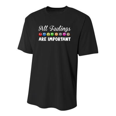 All Feelings Are Important Youth Performance Sprint T-Shirt