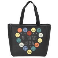 All Feelings Are Okay Mental Health Awareness Month Emotion Zip Tote Bag