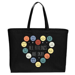 All Feelings Are Okay Mental Health Awareness Month Emotion Cotton Canvas Jumbo Tote