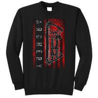 American Flag Archery Bowhunting Bow Deer Tall Sweatshirt