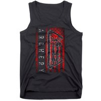 American Flag Archery Bowhunting Bow Deer Tank Top