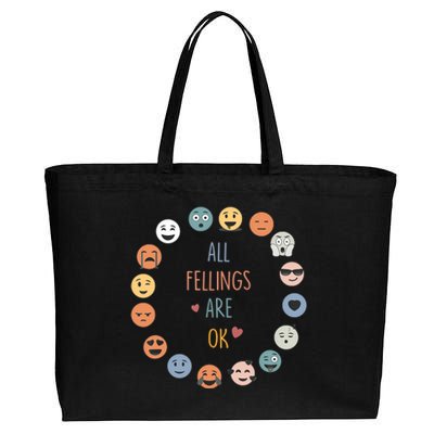 All Feeling Are Okay Funny School Teacher Psychologist Cotton Canvas Jumbo Tote