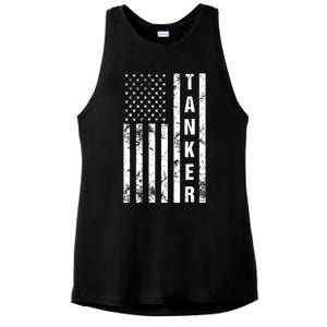 American Flag Army Tanker Ladies PosiCharge Tri-Blend Wicking Tank