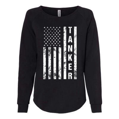 American Flag Army Tanker Womens California Wash Sweatshirt