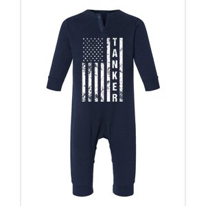 American Flag Army Tanker Infant Fleece One Piece