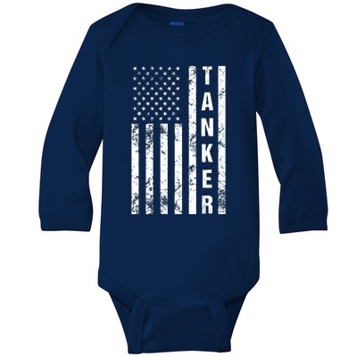 American Flag Army Tanker Baby Long Sleeve Bodysuit