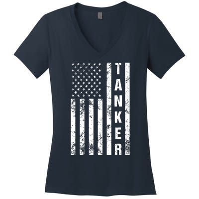 American Flag Army Tanker Women's V-Neck T-Shirt