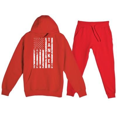 American Flag Army Tanker Premium Hooded Sweatsuit Set