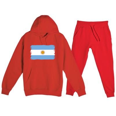 Argentinian Flag Argentina Gift Premium Hooded Sweatsuit Set