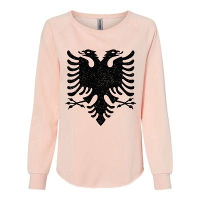 Albania Flag Albanian Doubleheaded Eagle Womens California Wash Sweatshirt