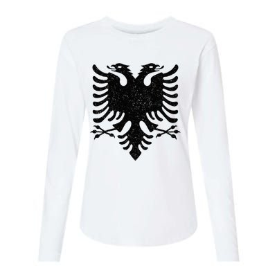 Albania Flag Albanian Doubleheaded Eagle Womens Cotton Relaxed Long Sleeve T-Shirt