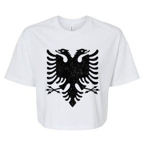 Albania Flag Albanian Doubleheaded Eagle Bella+Canvas Jersey Crop Tee