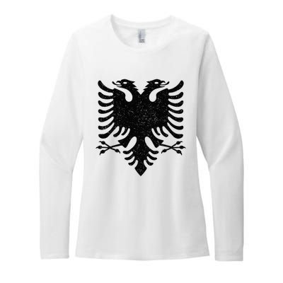 Albania Flag Albanian Doubleheaded Eagle Womens CVC Long Sleeve Shirt