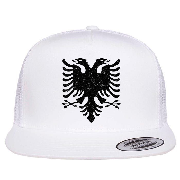 Albania Flag Albanian Doubleheaded Eagle Flat Bill Trucker Hat