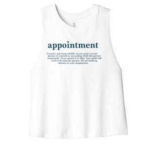 Appointment Formulate And Stamp Indelibly On Your Mind Women's Racerback Cropped Tank