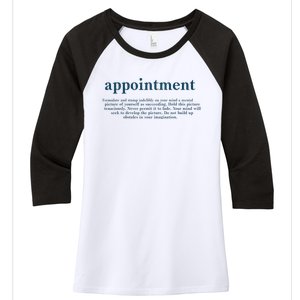 Appointment Formulate And Stamp Indelibly On Your Mind Women's Tri-Blend 3/4-Sleeve Raglan Shirt