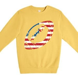 American Flag American Football Gift Premium Crewneck Sweatshirt