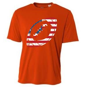 American Flag American Football Gift Cooling Performance Crew T-Shirt