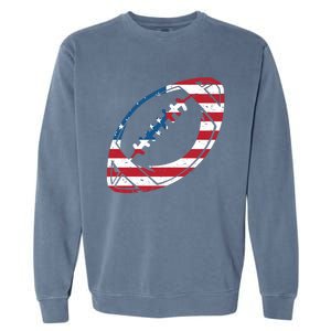 American Flag American Football Gift Garment-Dyed Sweatshirt