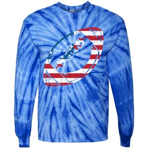 American Flag American Football Gift Tie-Dye Long Sleeve Shirt