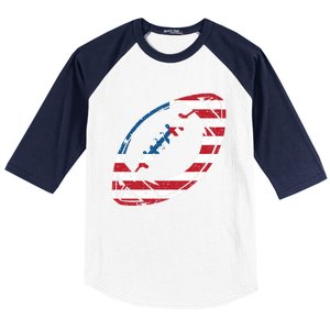 American Flag American Football Gift Baseball Sleeve Shirt