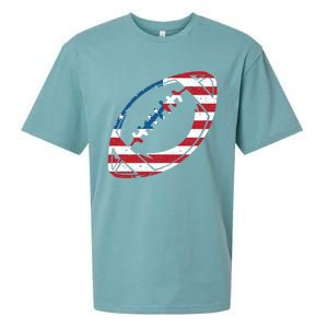 American Flag American Football Gift Sueded Cloud Jersey T-Shirt