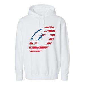 American Flag American Football Gift Garment-Dyed Fleece Hoodie